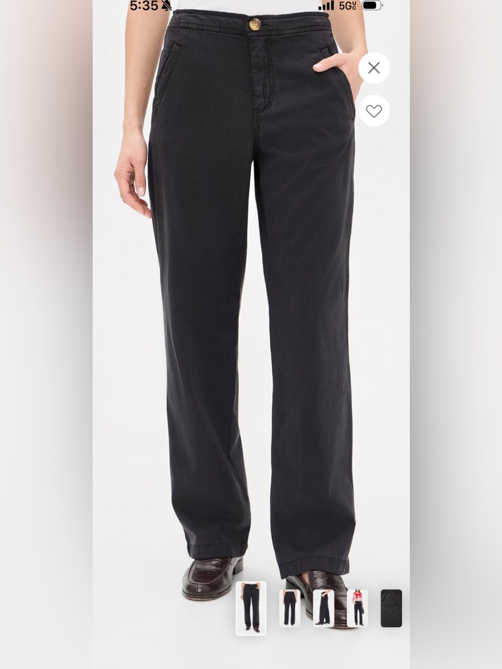 Marine Layer Black Wide-Leg Pants